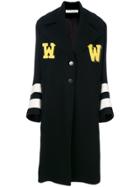 Off-white Diagonal Stripe Coat - Black
