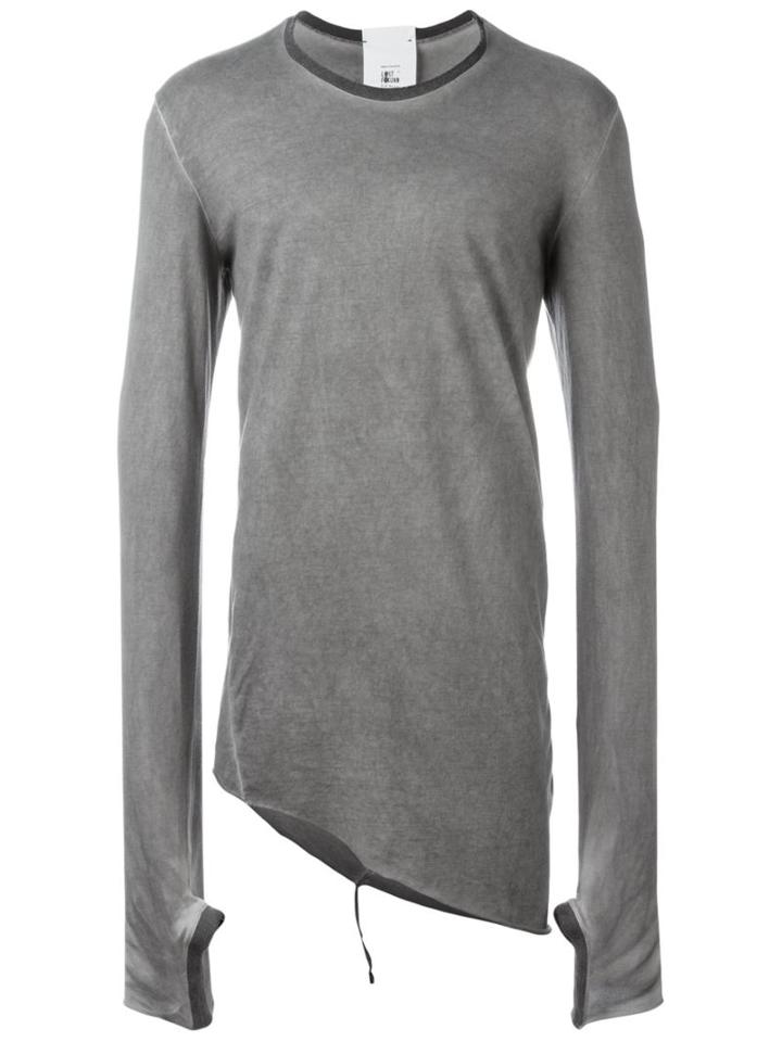 Lost & Found Rooms Long Asymmetric Hem Sweatshirt, Men's, Size: Xxl, Grey, Cotton