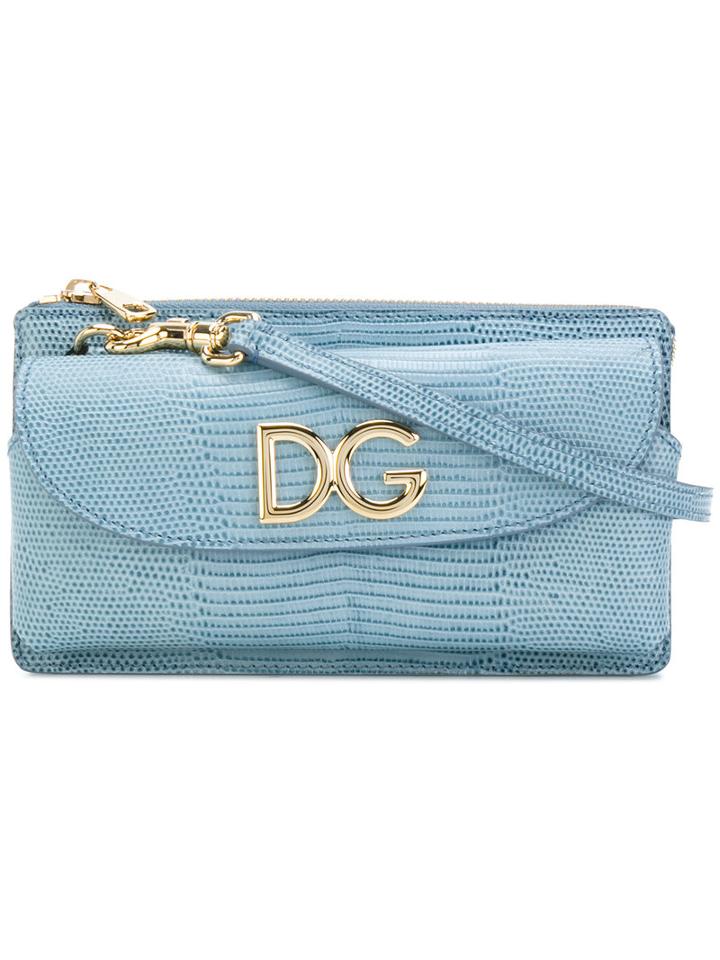 Dolce & Gabbana - Mini Logo Crossbody Bag - Women - Leather - One Size, Blue, Leather