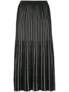 G.v.g.v. Sheer Stripe Knitted Skirt - Black