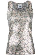 Twin-set Metallic (grey) Floral Vest, Women's, Size: Medium, Cotton/spandex/elastane