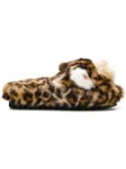 Dolce & Gabbana Leopard Slipper Slides - Brown