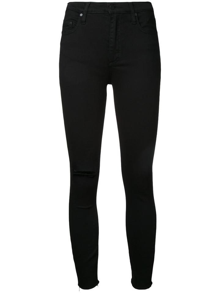 Nobody Denim Black Edge Cult Skinny Ankle, Women's, Size: 26, Cotton/elastodiene/polyester/modal