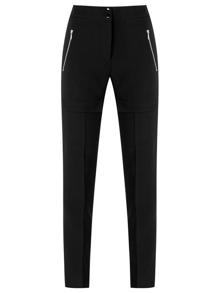Reinaldo Lourenço - Straight Trousers - Women - Polyester - 42, Black, Polyester