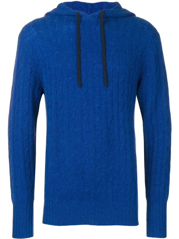 N.peal Cable Knit Hoodie - Blue