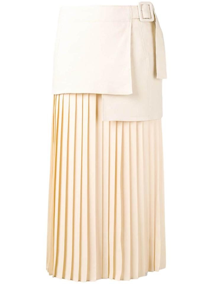 Joseph Billie Buckle-detail Pleated Skirt - Neutrals