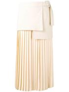 Joseph Billie Buckle-detail Pleated Skirt - Neutrals