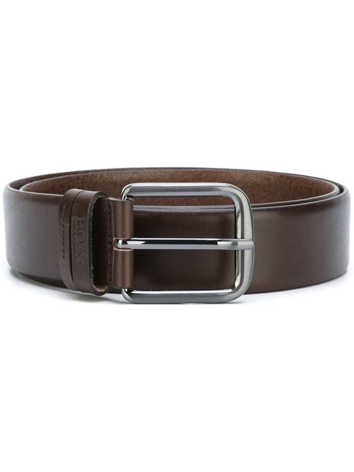 Boss Hugo Boss Classic Belt, Men's, Size: 85, Brown, Calf Leather