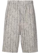 Homme Plissé Issey Miyake Embroidered Knee-length Shorts - White