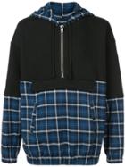 Adaptation Blocked Plaid Hoodie - Blue
