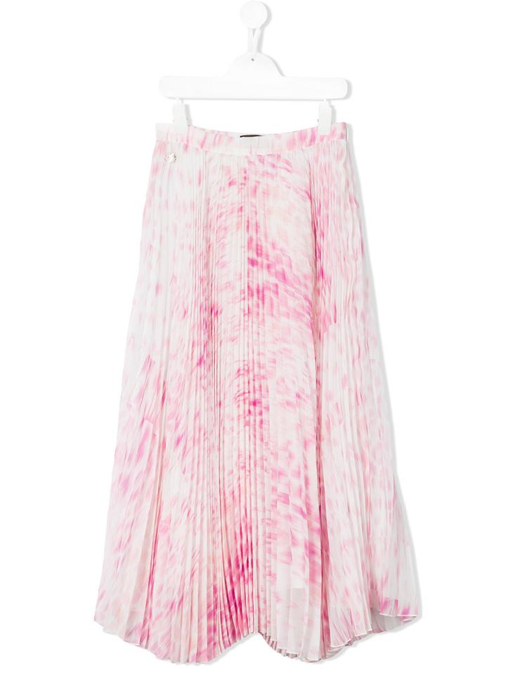 Roberto Cavalli Kids - Printed Pleated Skirt - Kids - Polyester/acetate/cupro - 6 Yrs, Pink/purple