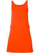Courrèges - Sleeveless Double Pocket Dress - Women - Silk/polyester/wool - 38, Red, Silk/polyester/wool
