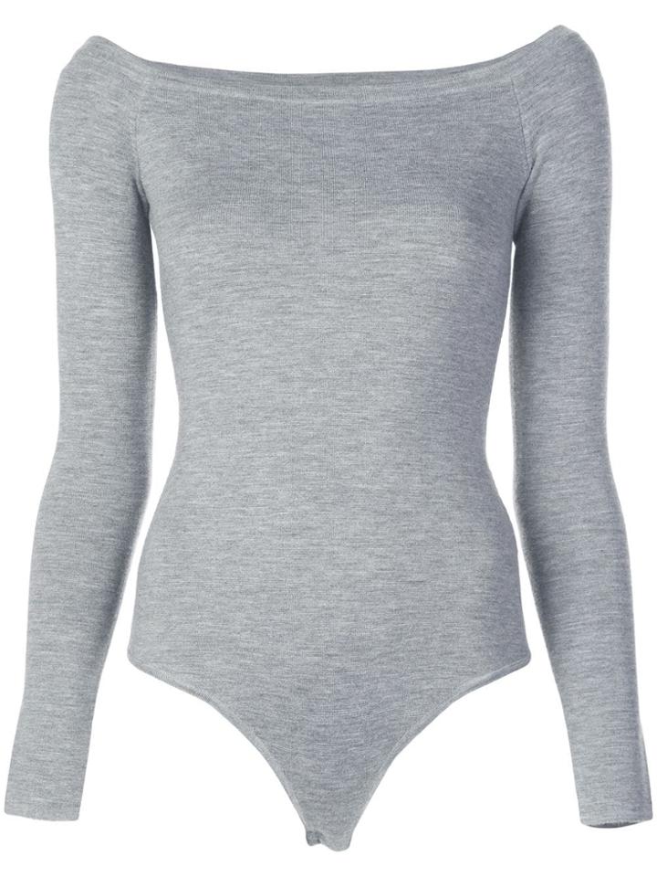 Gabriela Hearst Fitted Off-the-shoulder Bodysuit - Grey