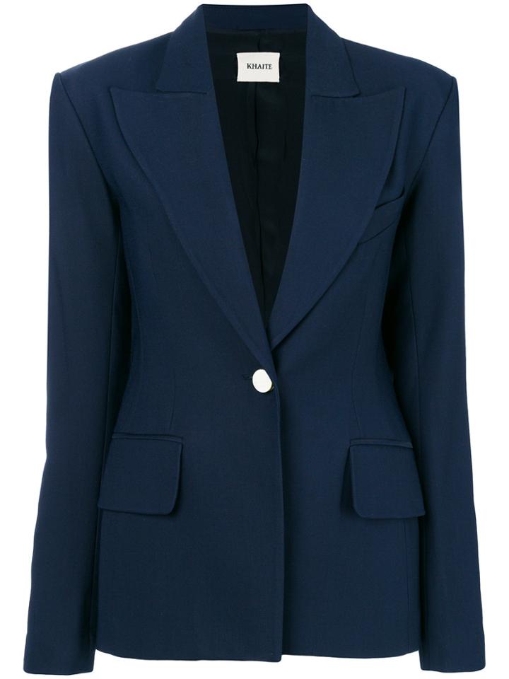 Khaite Slim-fit Buttoned Blazer - Blue