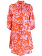 Guardaroba Midi Shirt Dress With Floral Print - Orange