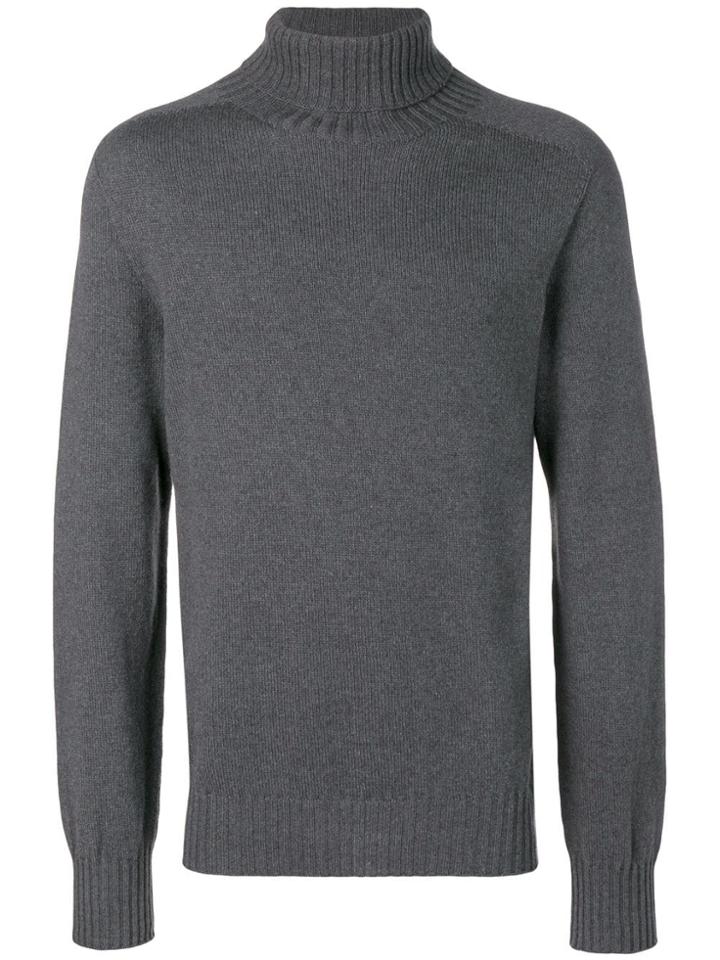 Ymc Roll-neck Fitted Sweater - Grey