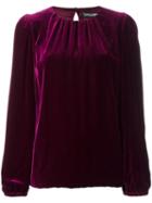 Dolce & Gabbana Velvet Top, Women's, Size: 40, Pink/purple, Silk/viscose/spandex/elastane