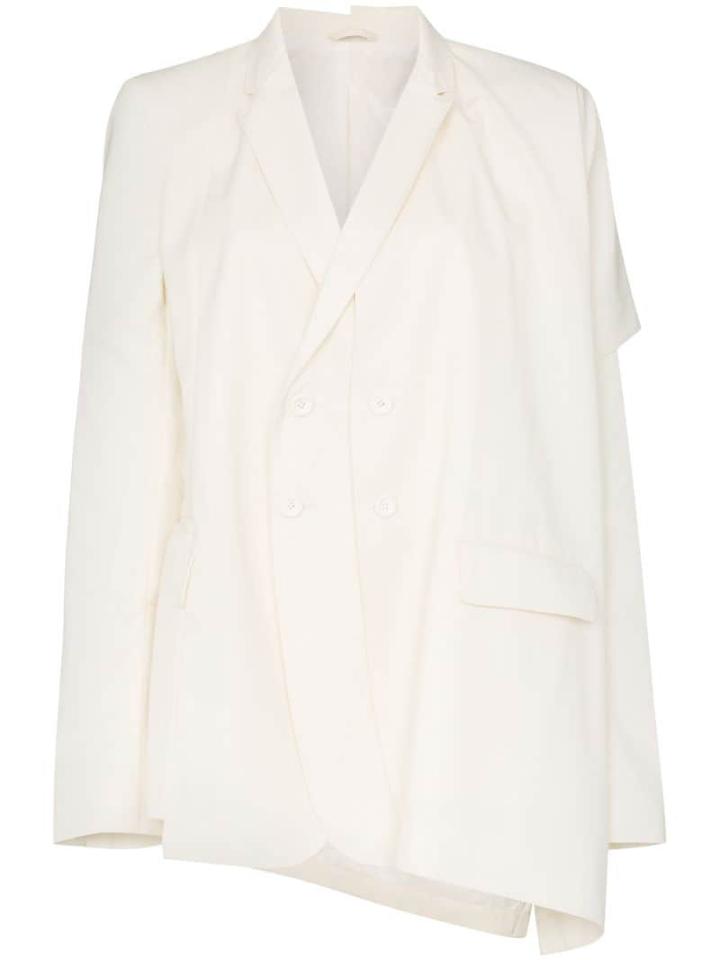 Unravel Project Asymmetric Layered Cape-detail Blazer - Neutrals