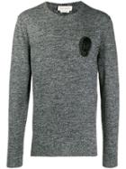 Alexander Mcqueen Skull Patch Sweater - Grey