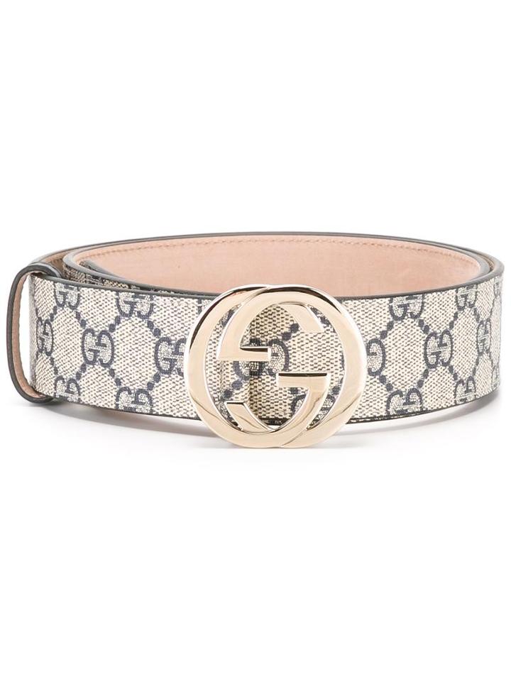 Gucci Gg Supreme Belt, Women's, Size: 80, Nude/neutrals, Leather/polyurethane