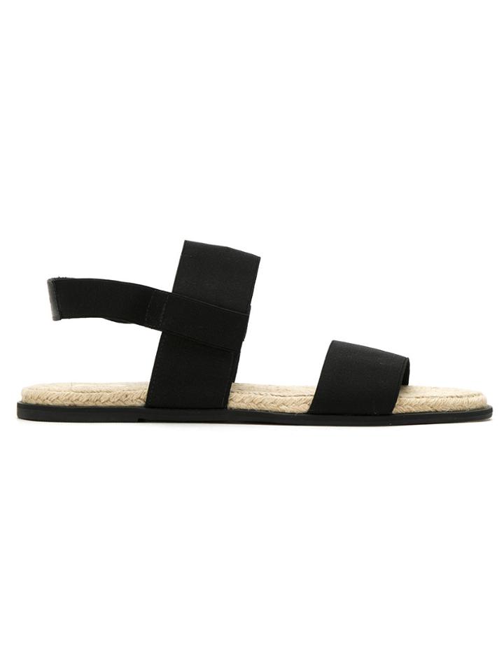 Osklen Leather Flat Sandals - Black