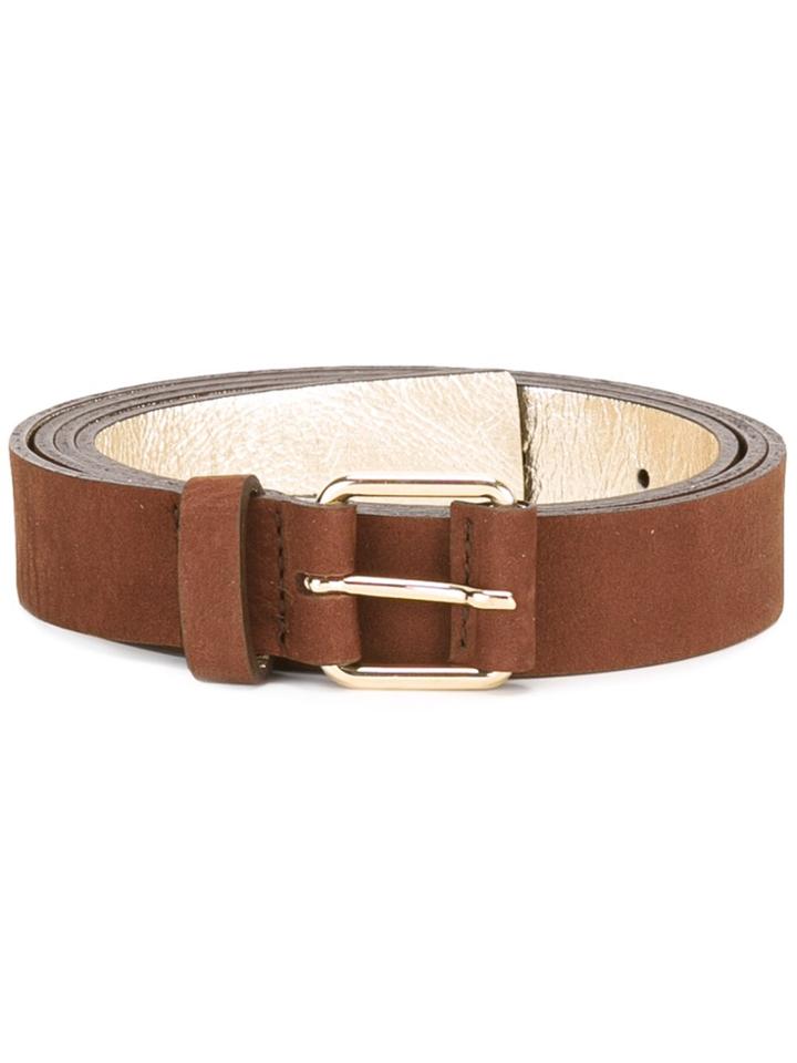 Sofie D'hoore Suede Buckle Belt - Brown