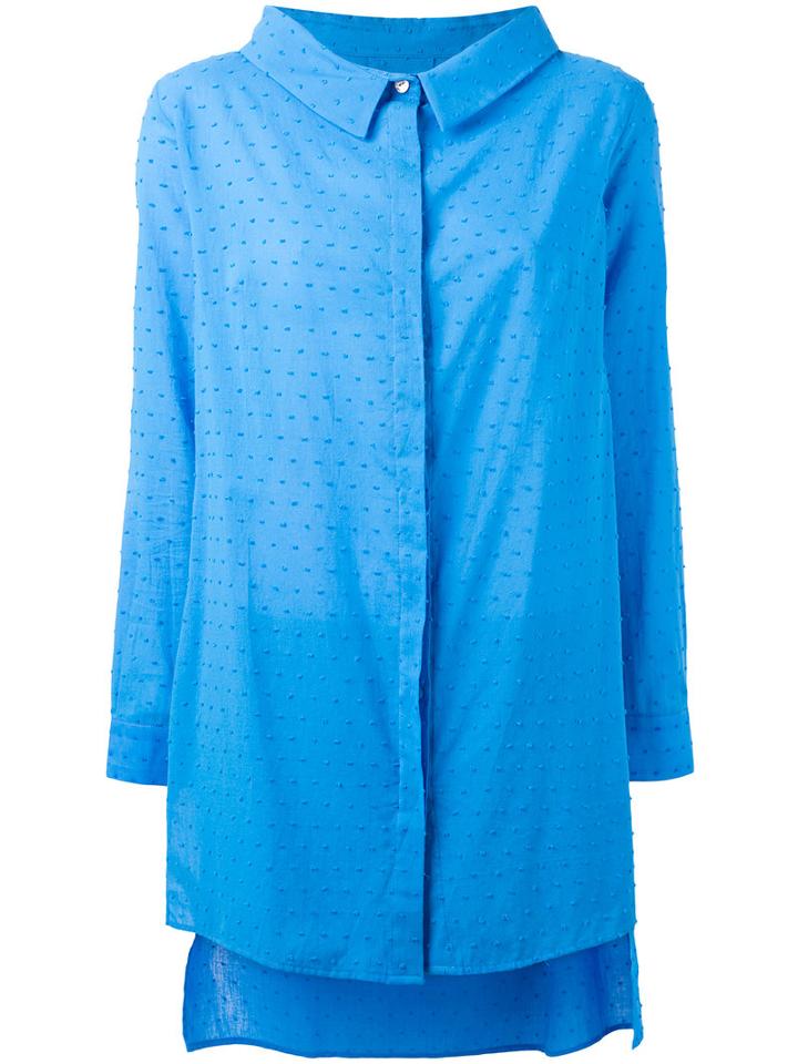 Ultràchic Sheer Oversized Shirt, Women's, Size: 40, Blue, Cotton/spandex/elastane