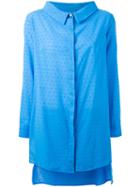 Ultràchic Sheer Oversized Shirt, Women's, Size: 40, Blue, Cotton/spandex/elastane