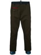 Dsquared2 Military Trousers With Denim Hem - Green
