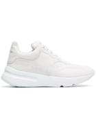 Alexander Mcqueen Optical White Runner Oversized Leather Sneakers