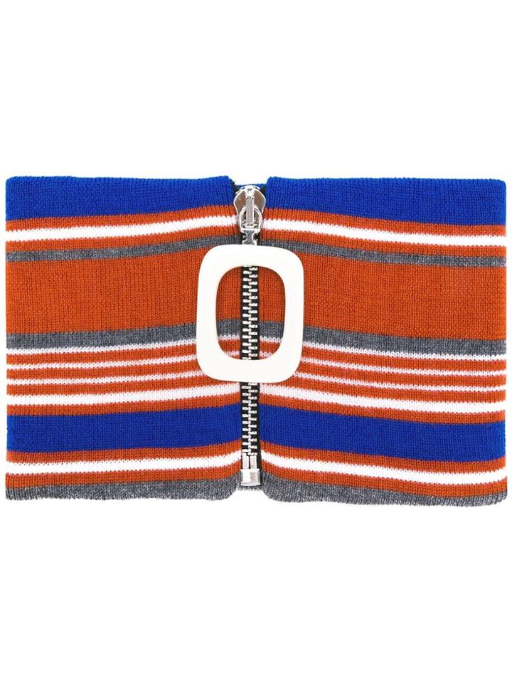 Jw Anderson Knitted Striped Neckband - Orange