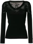 Twin-set Perforated Knit Jumper - Black