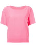 Agnona Plain T-shirt, Women's, Size: 40, Pink/purple, Silk/cotton/cashmere