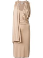 Mm6 Maison Margiela Draped Front Jersey Dress, Women's, Size: S, Nude/neutrals, Elastodiene/viscose