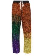 Ashish Tinsel Sequin Embellished Silk Track Pants - Multicolour