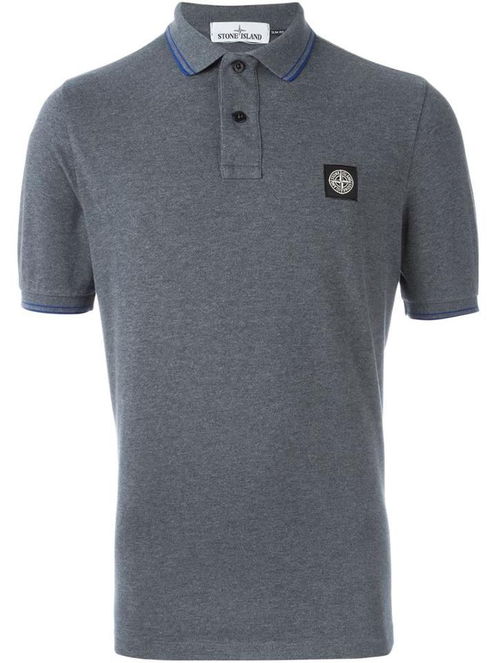 Stone Island Classic Polo Shirt, Men's, Size: Xxl, Grey, Cotton/spandex/elastane