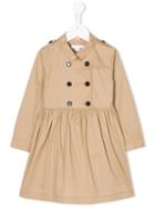 Burberry Kids - Long-sleeve Dress - Kids - Cotton/spandex/elastane - 6 Yrs, Nude/neutrals