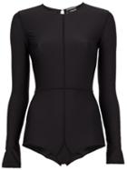 Ann Demeulemeester Panelled Bodysuit, Women's, Size: 42, Black, Cotton/elastodiene/nylon