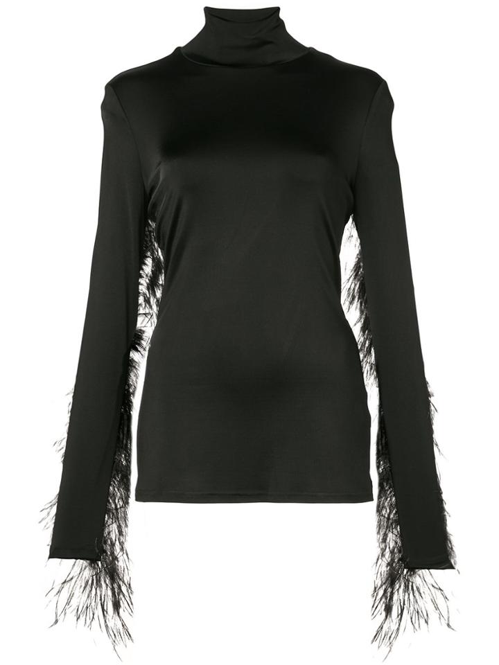 Proenza Schouler Ostrich Feather Top - Black