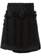 No21 Fringed Asymmetric Skirt, Women's, Size: 42, Black, Cotton/polyester/viscose