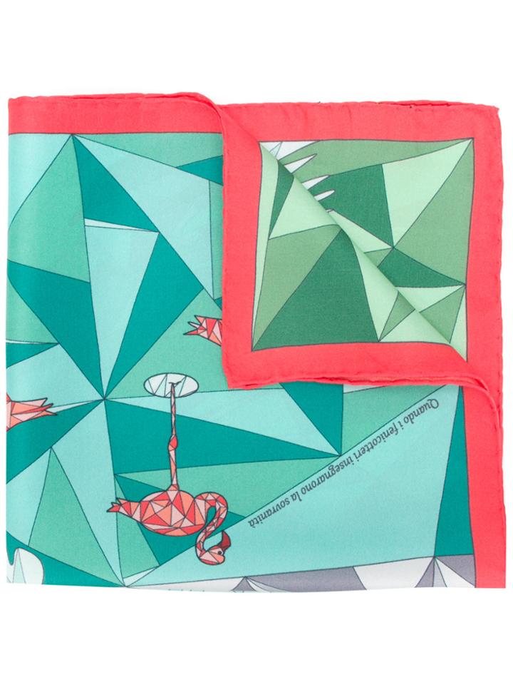 Cha Val Milano Printed Neckerchief - Green