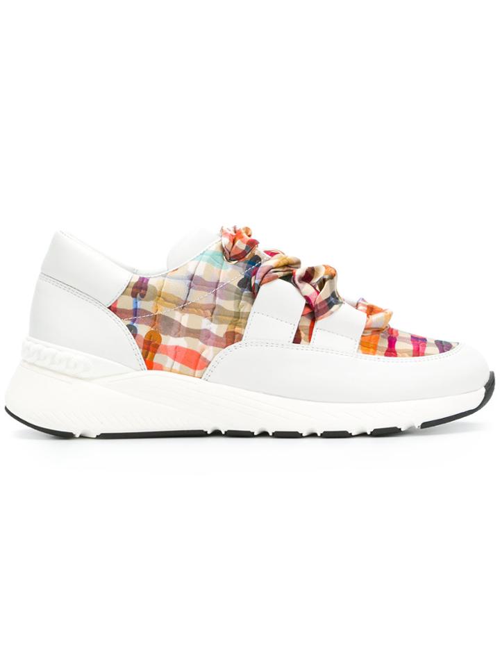 Casadei Printed Panel Sneakers - White