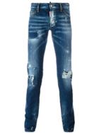 Dsquared2 Slim Bleached Patchwork Jeans - Blue