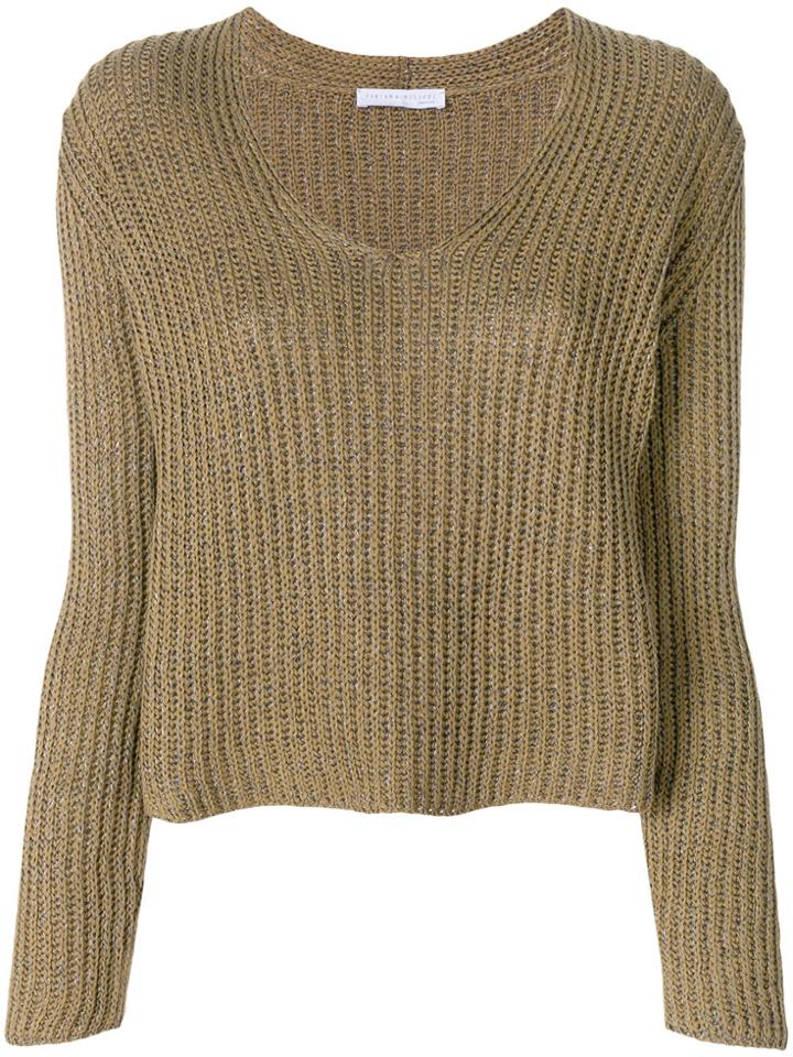 Fabiana Filippi Deep V-neck Jumper - Brown