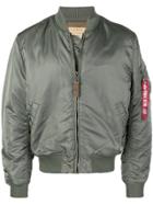 Alpha Industries Zipped Up Bomber Jacket - Green