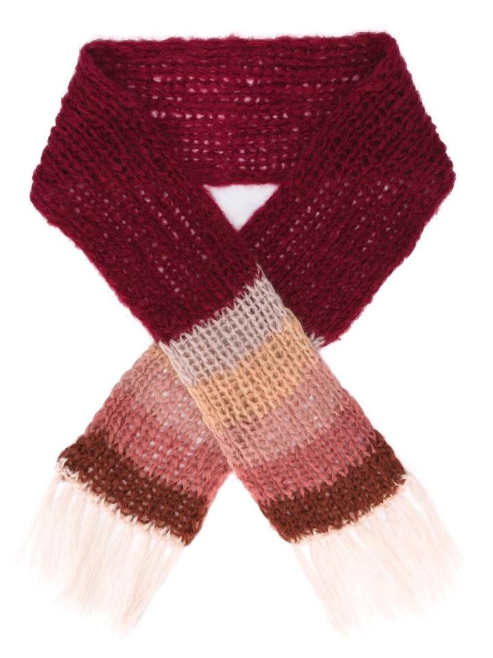 Maiami Colour Block Scarf, Women's, Red, Mohair/wool/polyamide