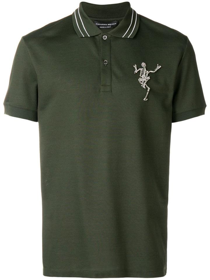 Alexander Mcqueen Dancing Skeleton Polo Shirt - Green