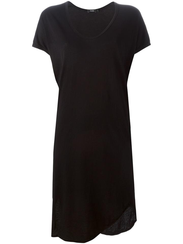 Bassike V-neck T-shirt Dress - Black