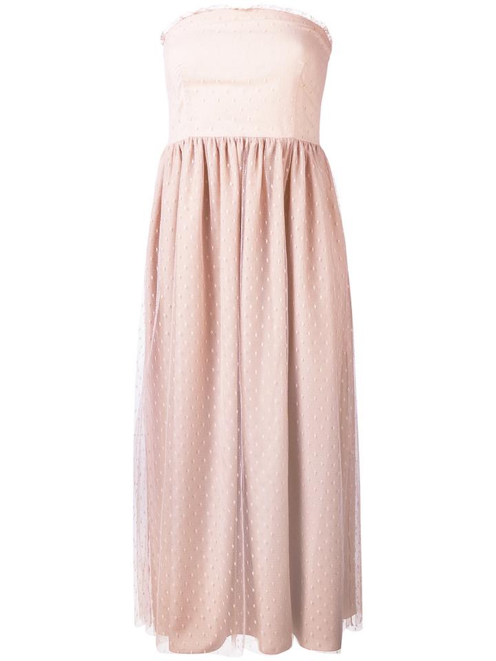 Red Valentino - Pleated Dress - Women - Polyester/polyimide - 42, Nude/neutrals, Polyester/polyimide