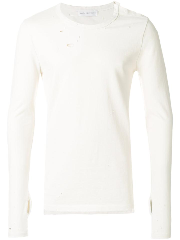 Faith Connexion Ripped Effect T-shirt - Nude & Neutrals